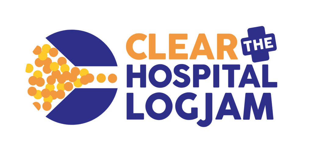 Clear the Hospital Logjam logo