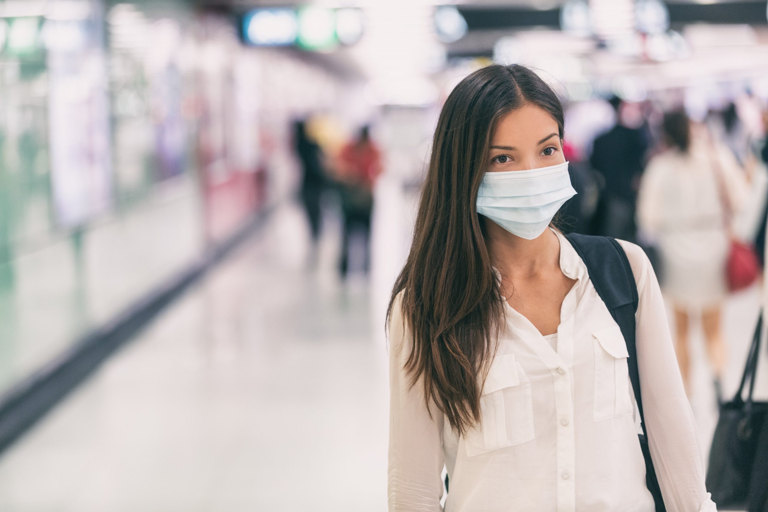 woman wearing mask