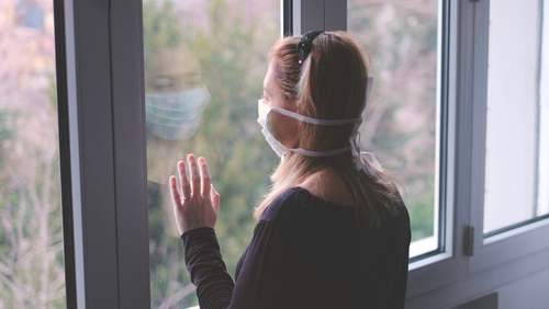 Woman wearing mask