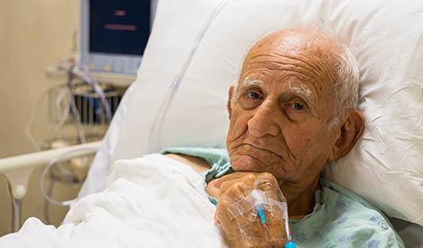 Elderly hospital patient-bed block